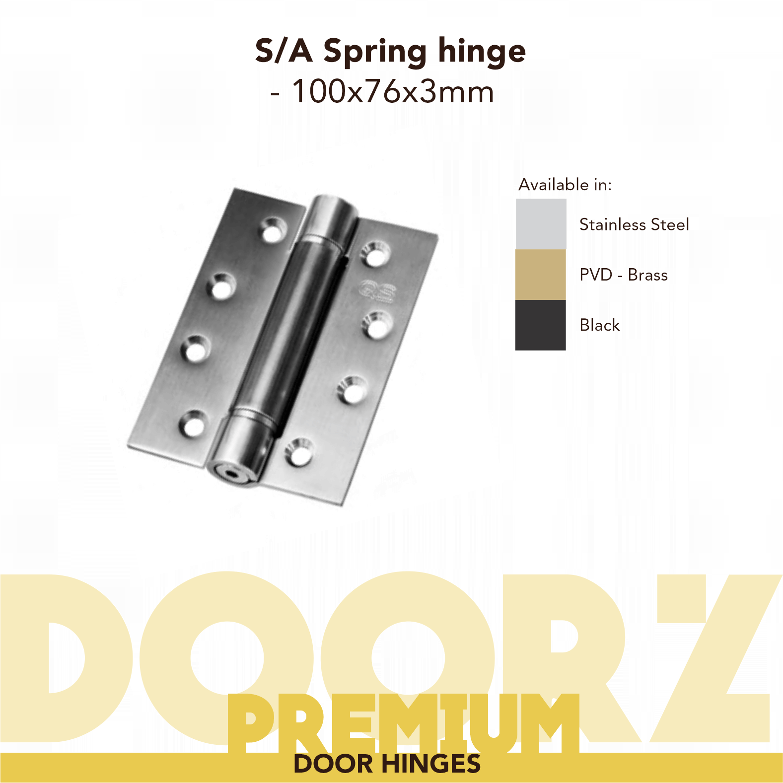 S-A Spring Hinge 100x76x3mm