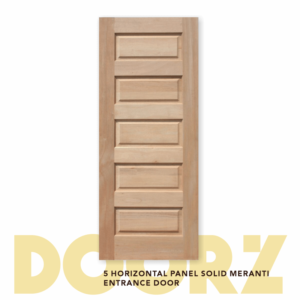 5 Panel Solid Meranti Entrance Door