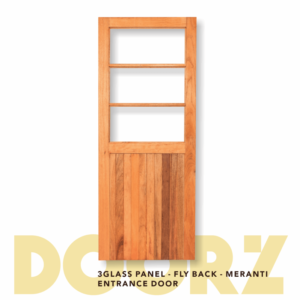 3 Glass Marine Ply Back Meranti Door