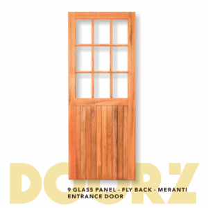 9 Glass Marine Ply Back Meranti Door